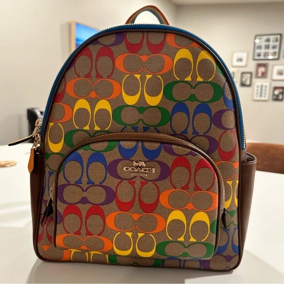 Coach | Bags | Coach Rainbow Signature Carry Backpack Lightly Used |  Poshmark